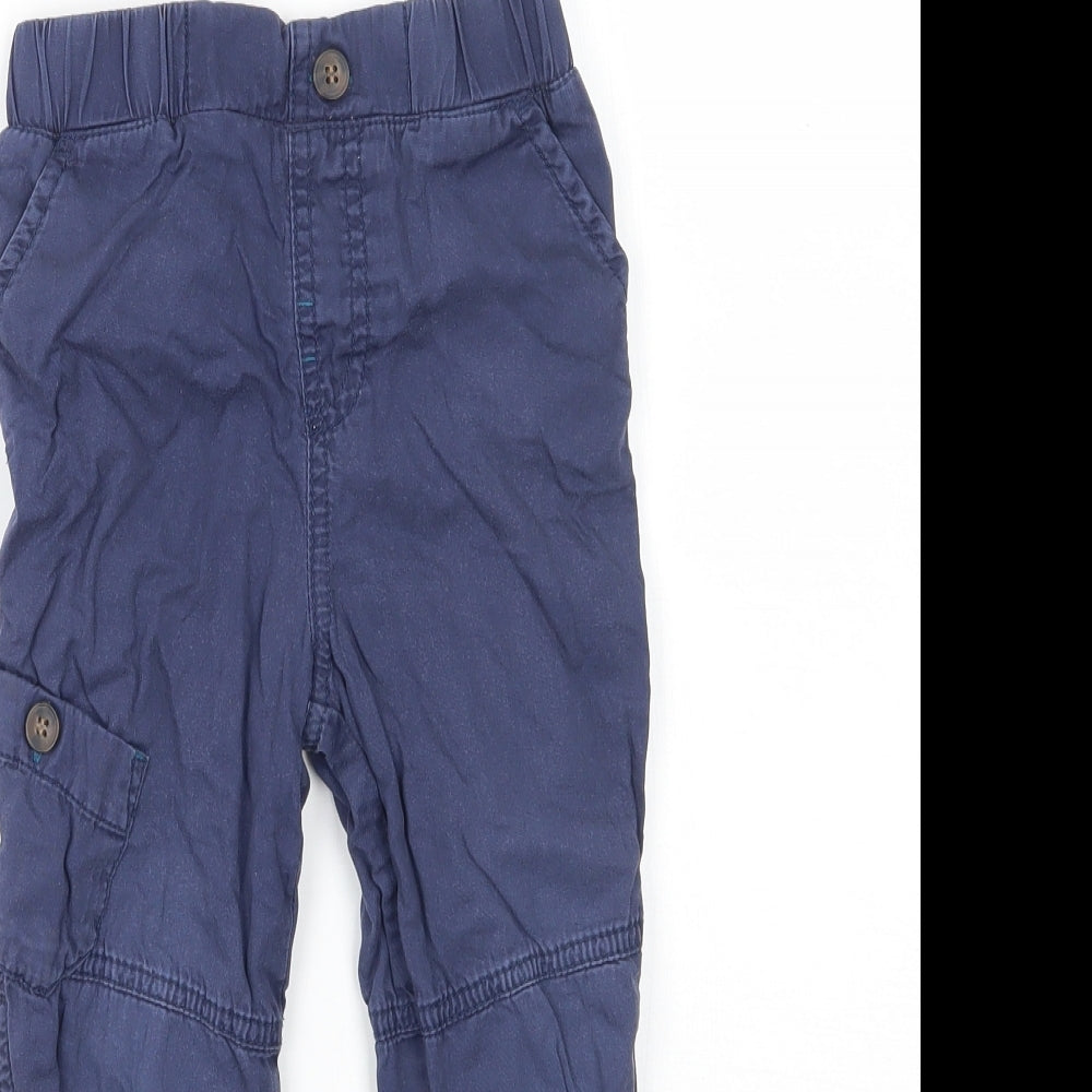 M&Co Boys Blue   Cargo Trousers Size 18 Months