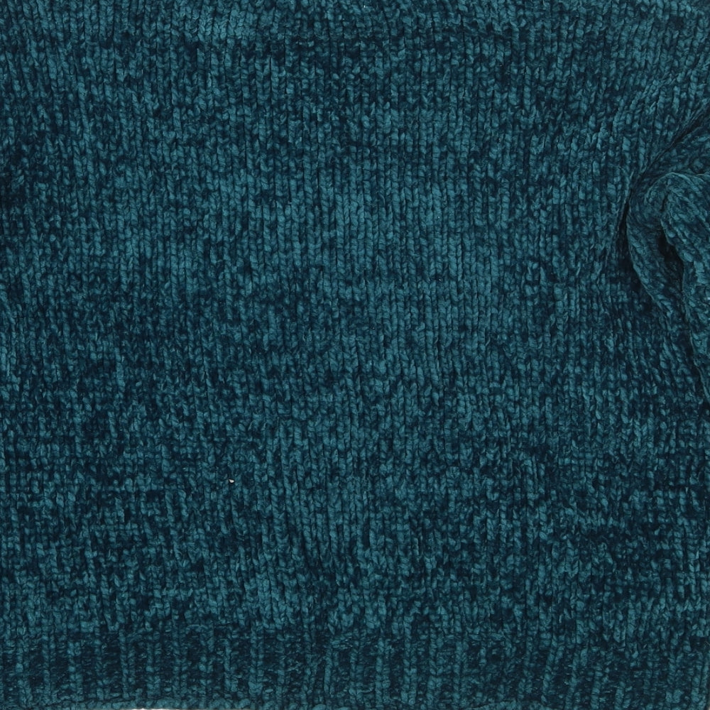 Marks and Spencer Girls Green Geometric  Pullover Jumper Size 10-11 Years