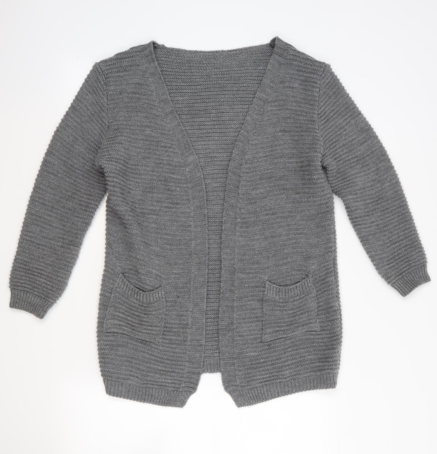 Preworn Womens Grey  Knit Cardigan Jumper Size L