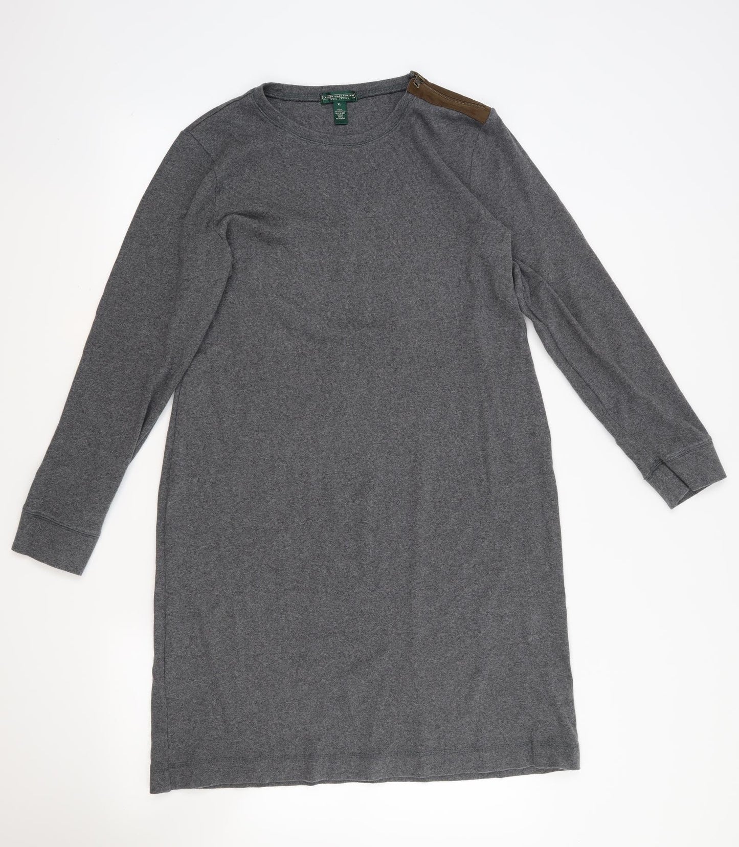 Ralph Lauren Womens Grey  Knit Jumper Dress  Size XL