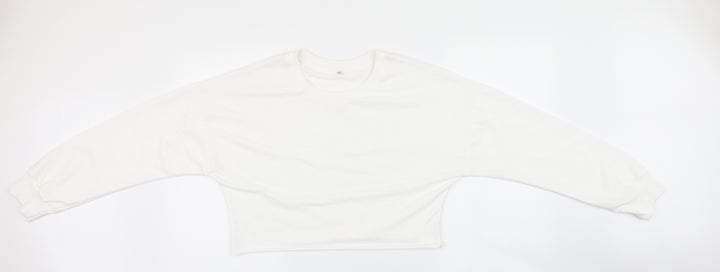 Preworn Womens White Pullover Sweatshirt Size L