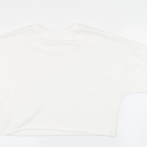 Preworn Womens White   Pullover Sweatshirt Size L