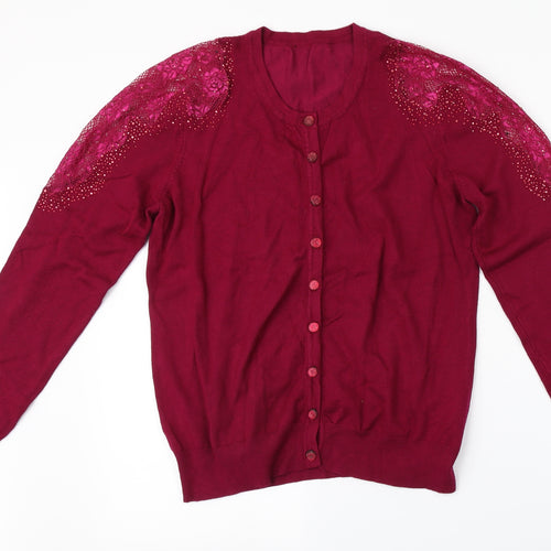 Preworn Womens Purple   Cardigan Jumper Size L