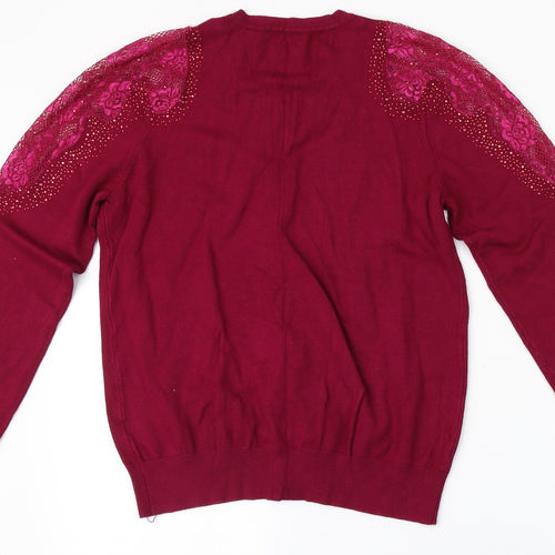 Preworn Womens Purple   Cardigan Jumper Size L
