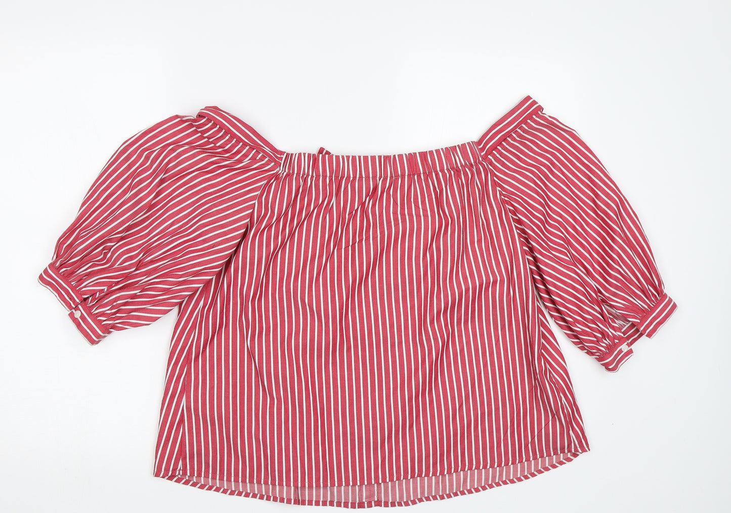 Per Una Womens Red Striped  Basic Blouse Size 14