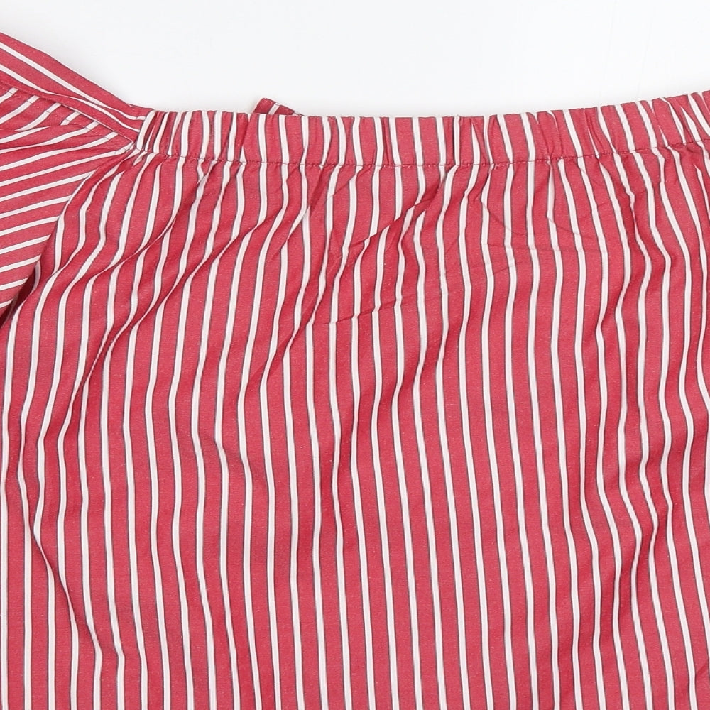 Per Una Womens Red Striped  Basic Blouse Size 14