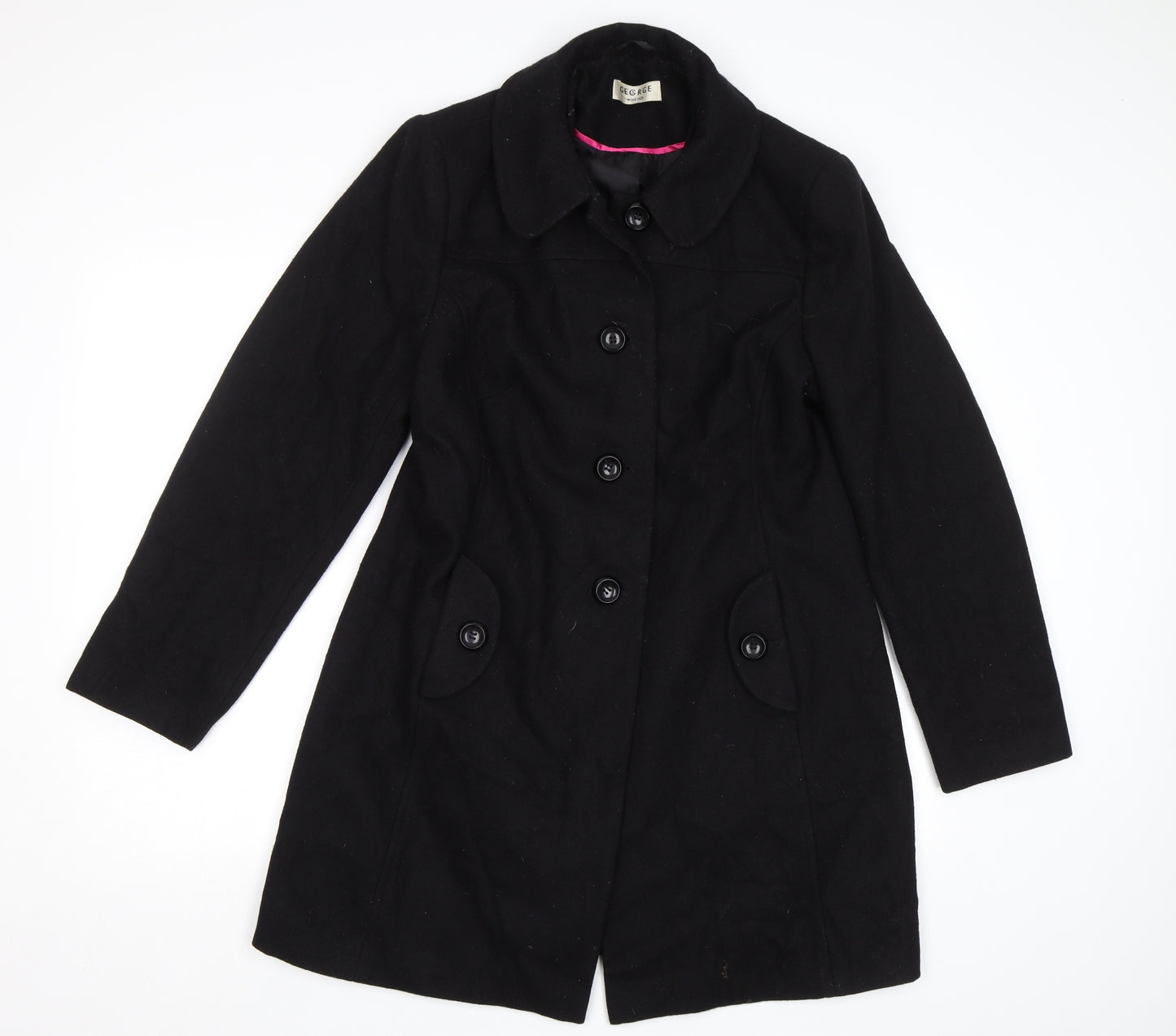George Womens Black   Pea Coat Coat Size 14