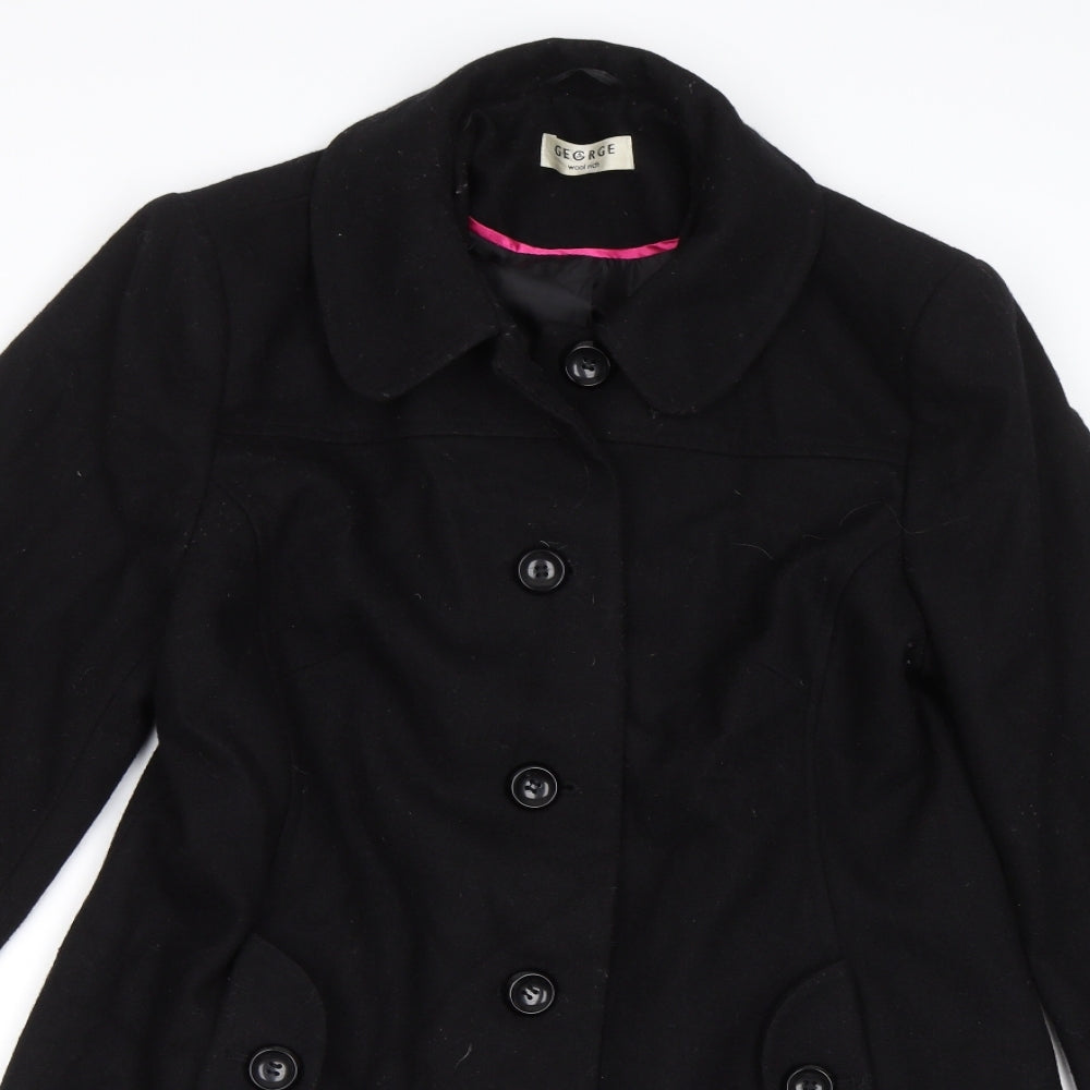 George Womens Black   Pea Coat Coat Size 14