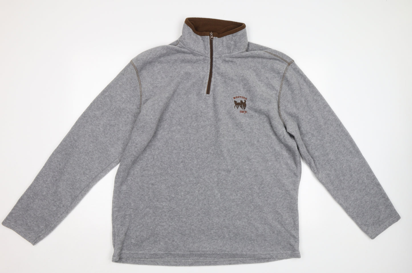 Atlas For Men Mens Grey  Fleece Pullover Sweatshirt Size XL