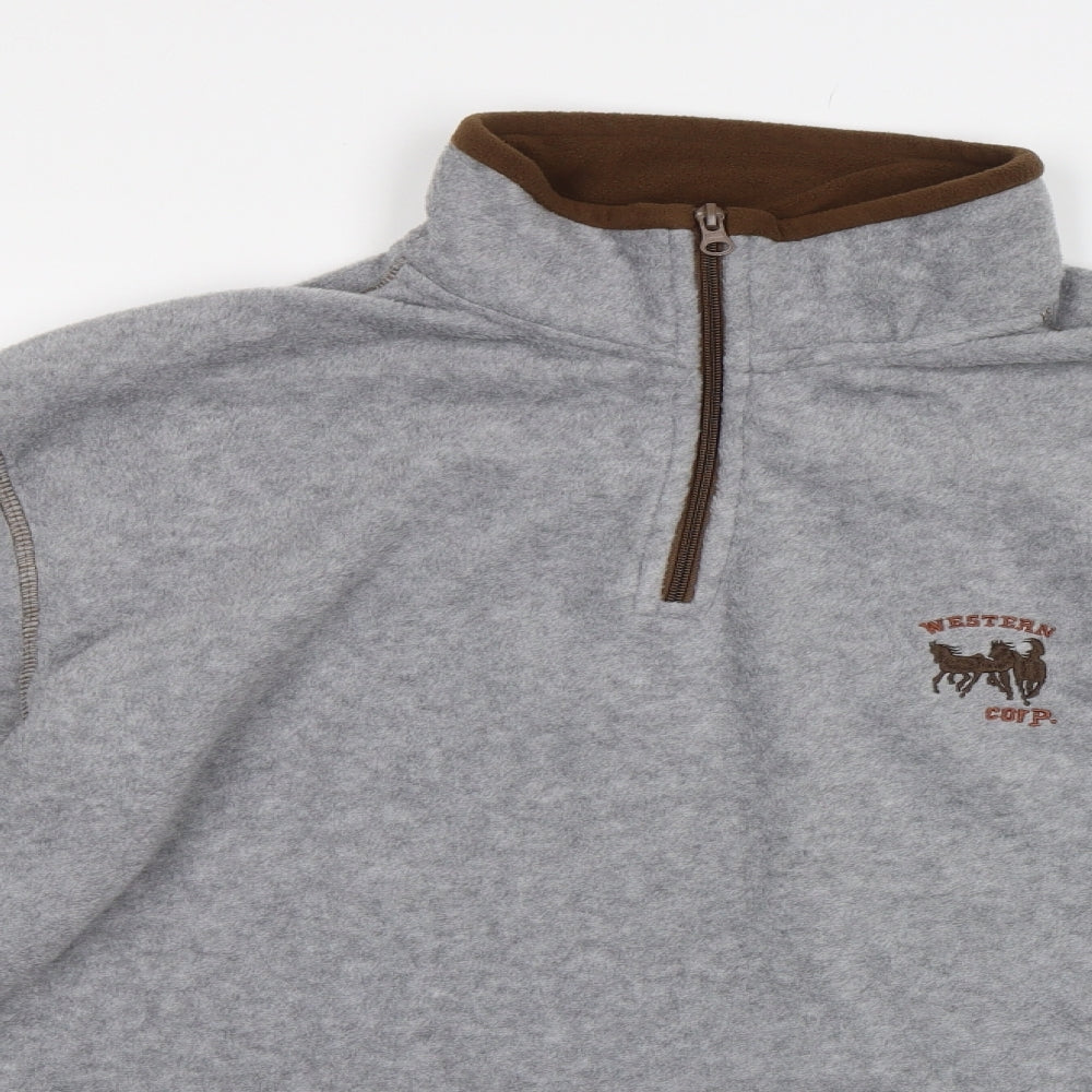 Atlas For Men Mens Grey  Fleece Pullover Sweatshirt Size XL