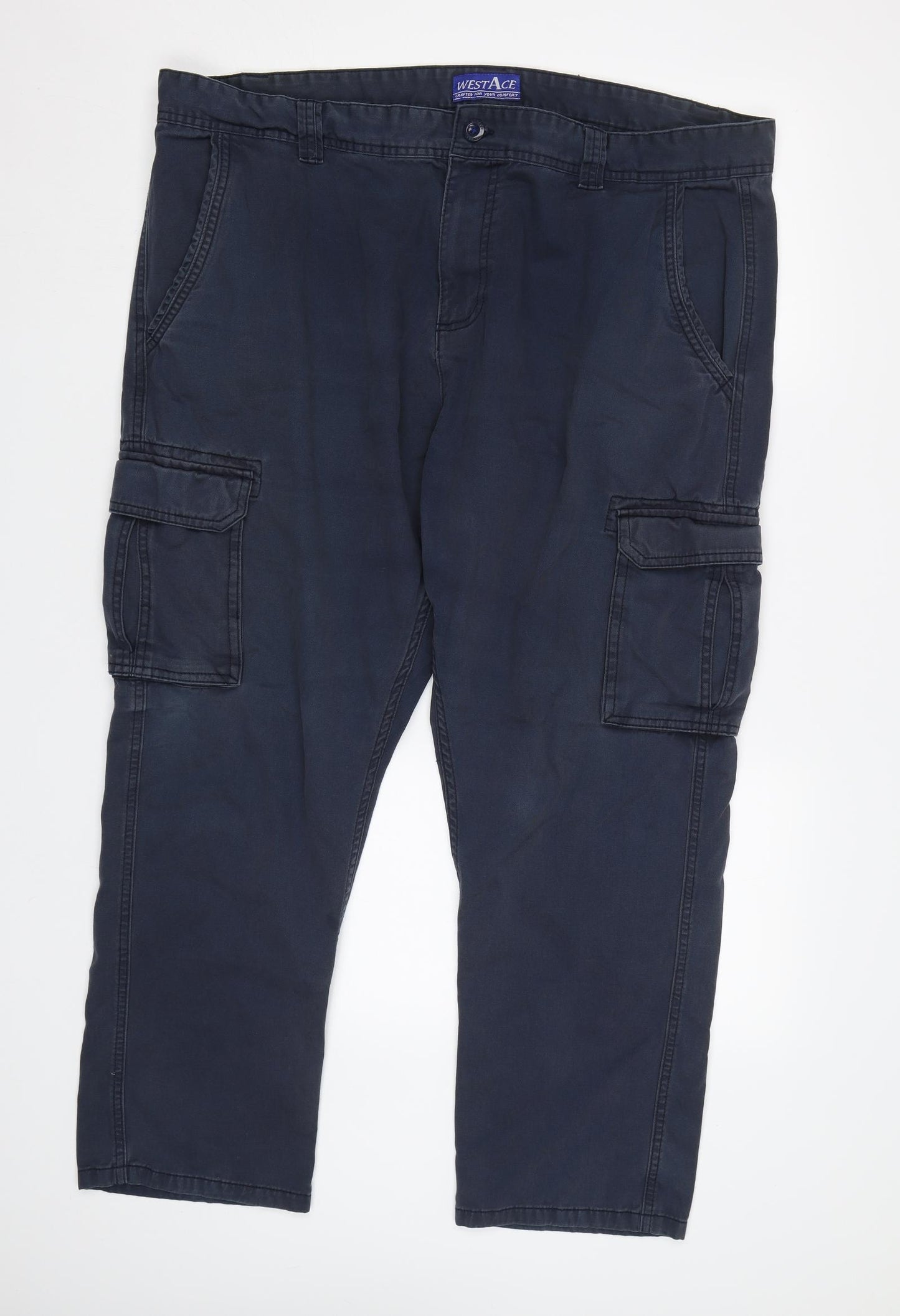 West Ace Mens Blue   Cargo Trousers Size 42 L30 in