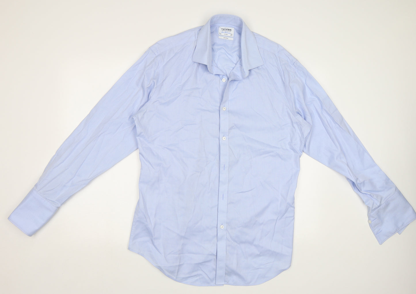 T.M.Lewin Mens Blue    Dress Shirt Size 17