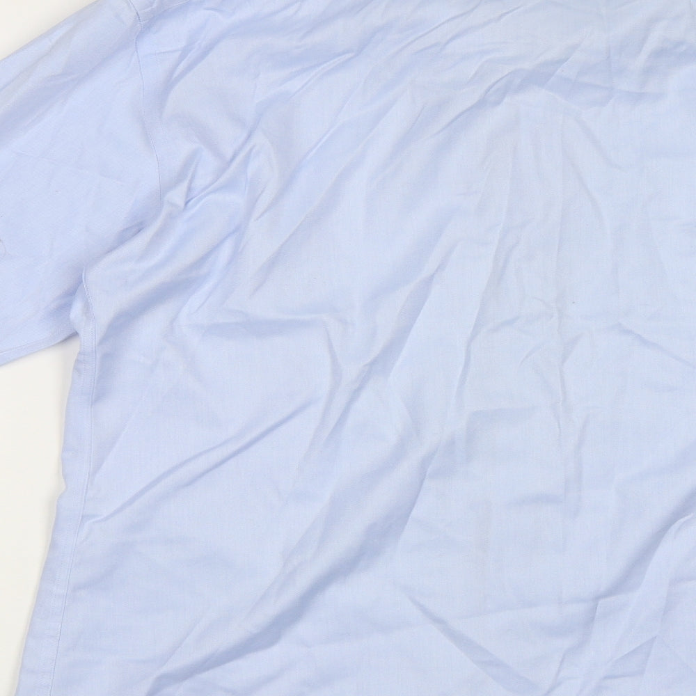 T.M.Lewin Mens Blue    Dress Shirt Size 17