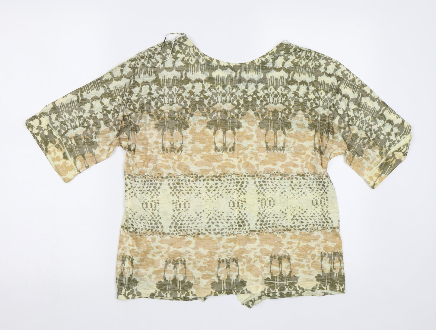 Claudia C Womens Green Geometric  Basic Blouse Size S