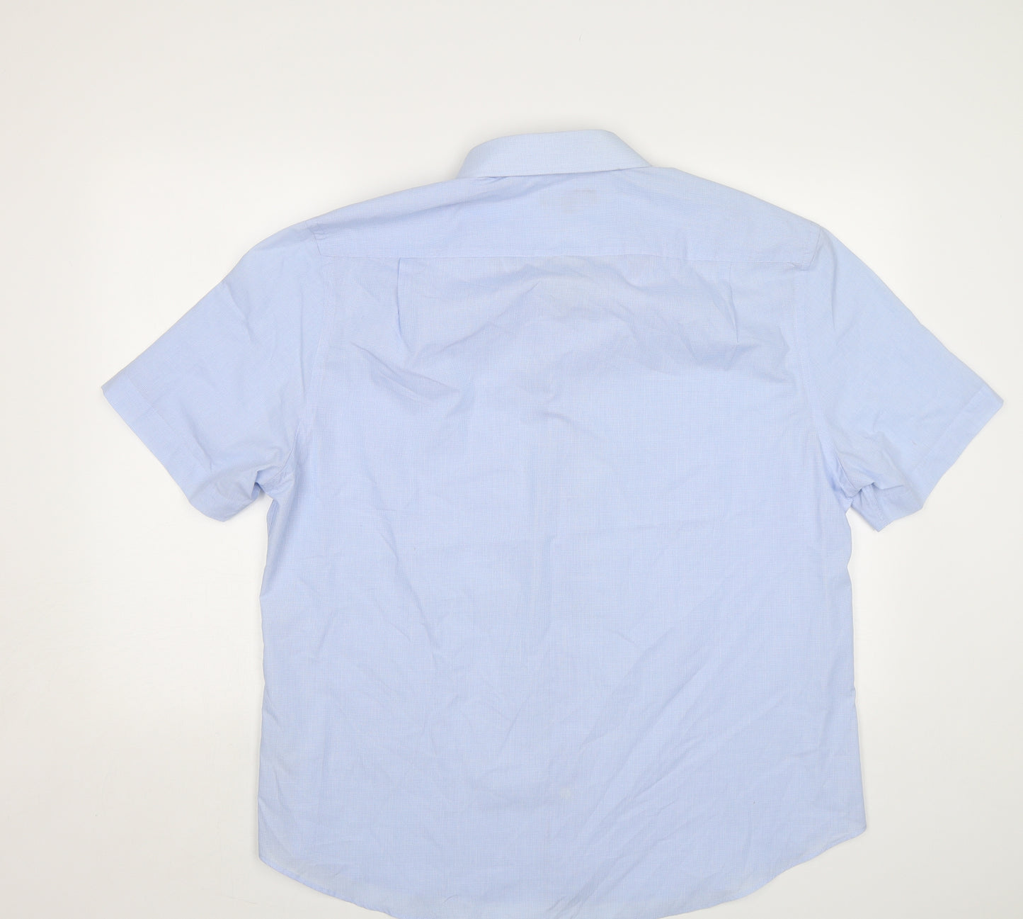 Tailor&Cutter Mens Blue Check   Dress Shirt Size 17.5