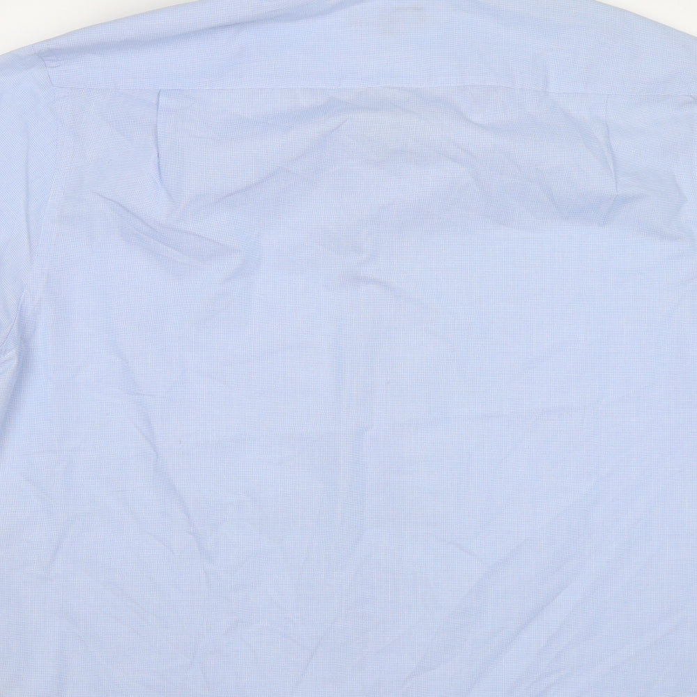 Tailor&Cutter Mens Blue Check   Dress Shirt Size 17.5