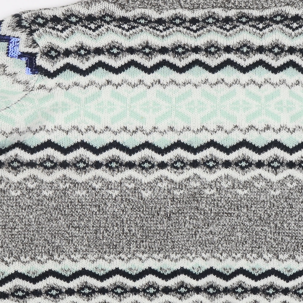 Avenue Womens Grey Fair Isle  Pullover Jumper Size 14  - Sequin detail