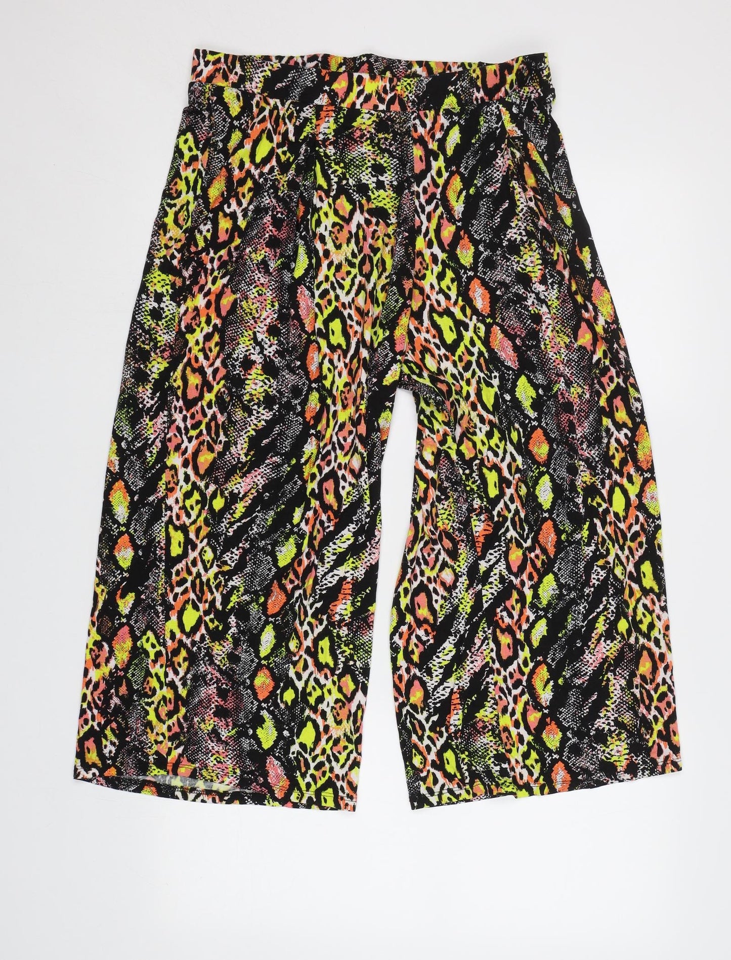 George Womens Multicoloured Animal Print  Cropped Trousers Size 16 L23 in