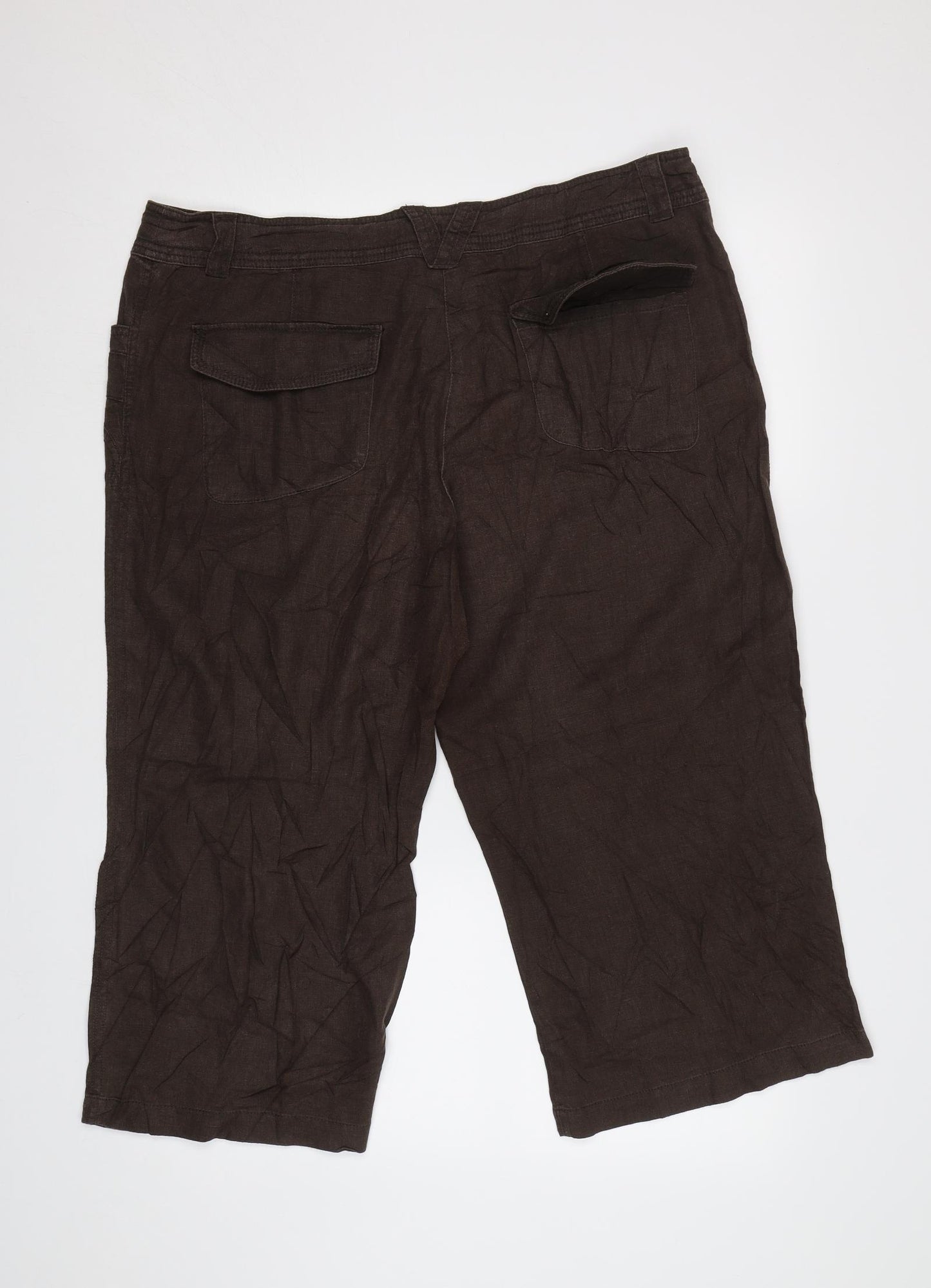 NEXT Womens Brown   Cropped Trousers Size 10 L23 in