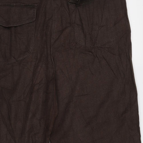 NEXT Womens Brown   Cropped Trousers Size 10 L23 in