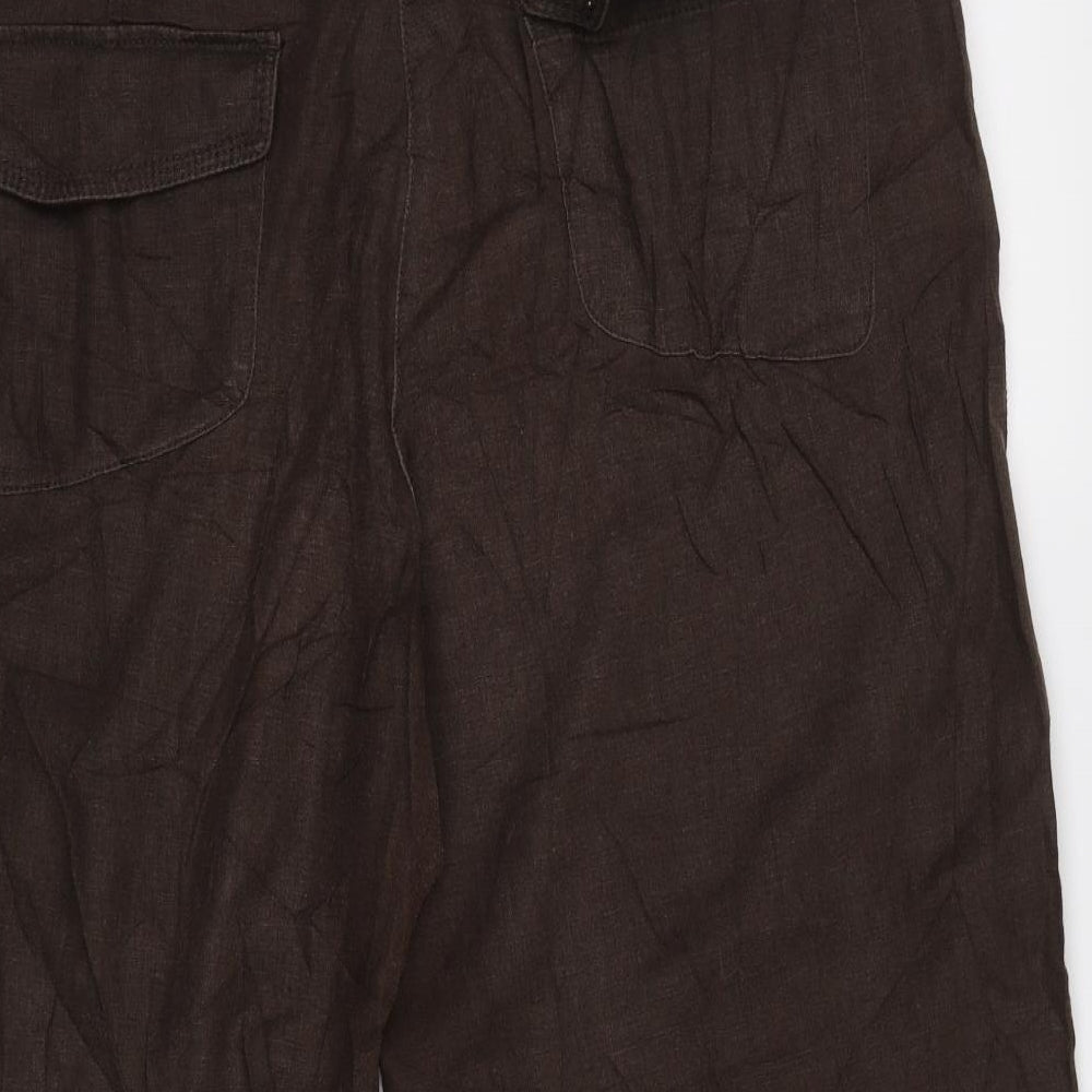 NEXT Womens Brown   Cropped Trousers Size 10 L23 in