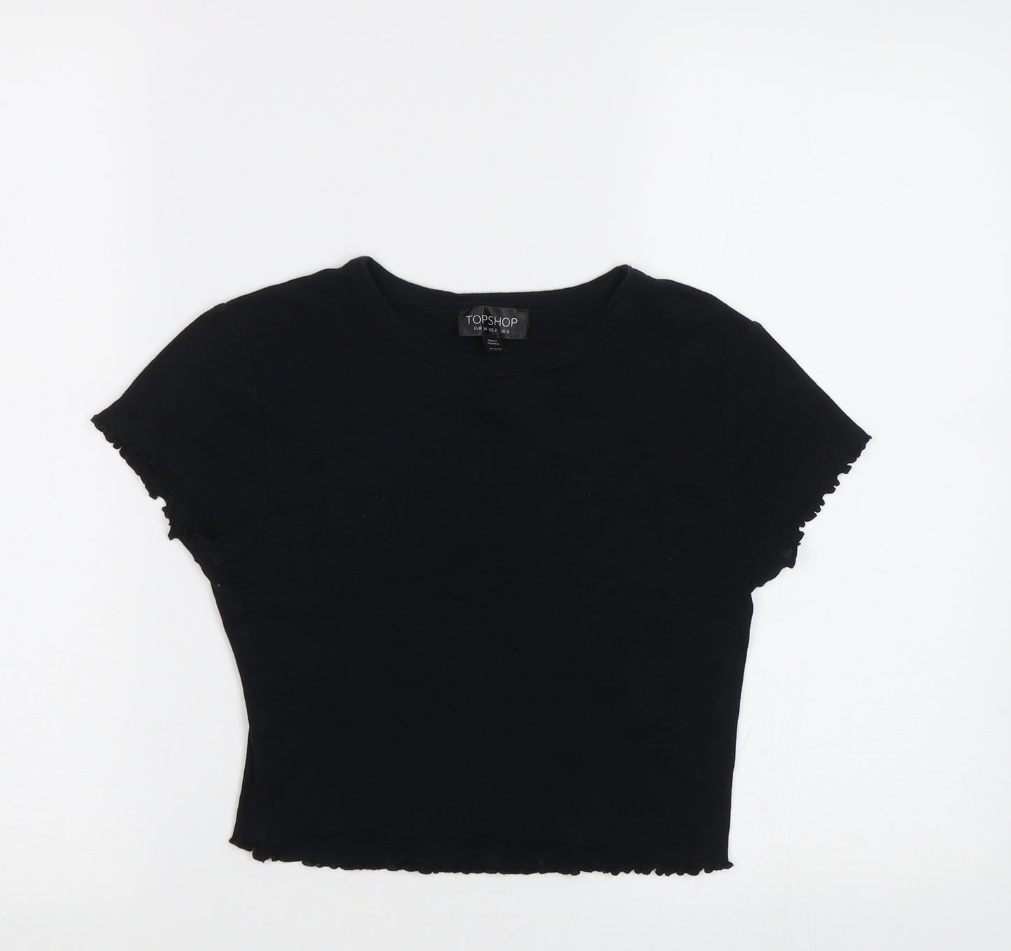 Topshop Womens Black   Cropped Polo Size 6