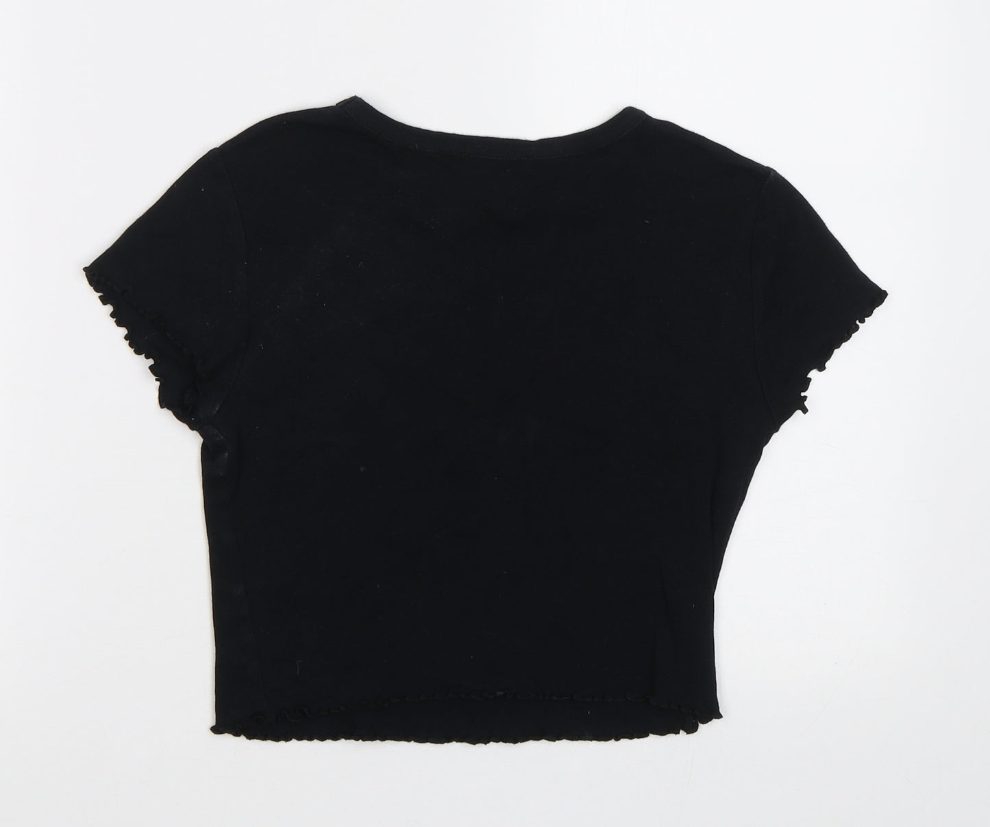 Topshop Womens Black   Cropped Polo Size 6