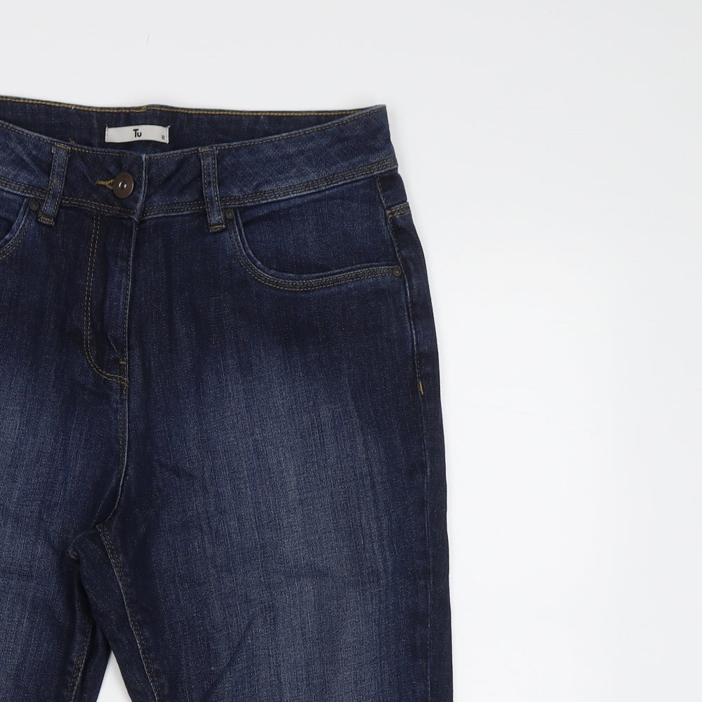 TU Womens Blue  Denim Chino Shorts Size 12