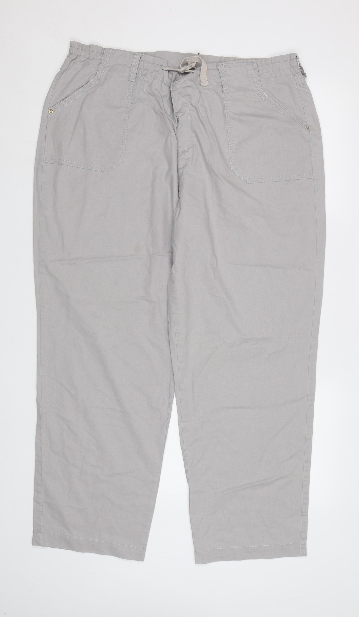 BHS Womens Grey   Cargo Trousers Size 18 L29 in