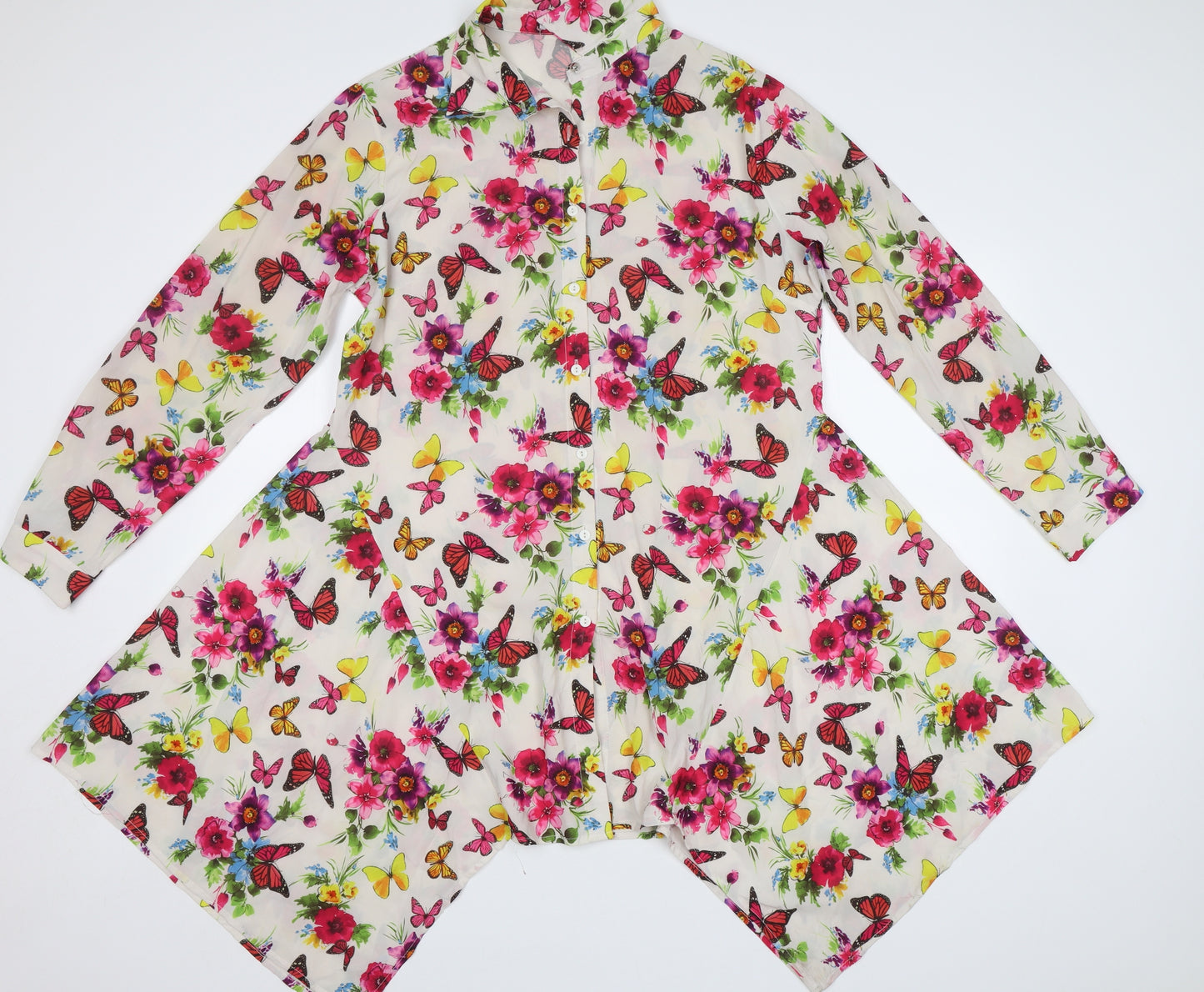Urban Mist Womens Multicoloured Floral  Tunic Button-Up Size XL