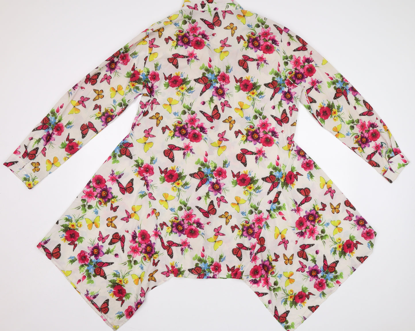 Urban Mist Womens Multicoloured Floral  Tunic Button-Up Size XL