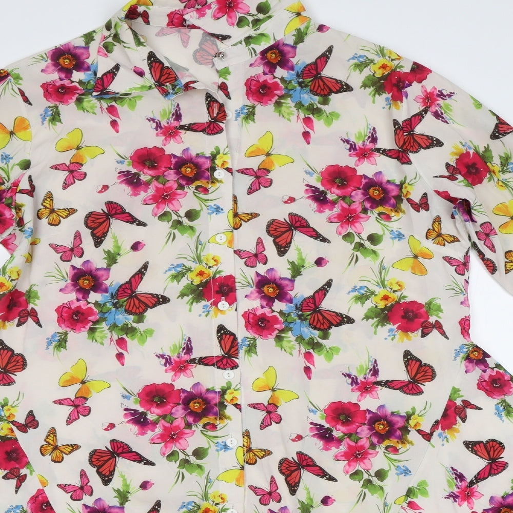 Urban Mist Womens Multicoloured Floral  Tunic Button-Up Size XL