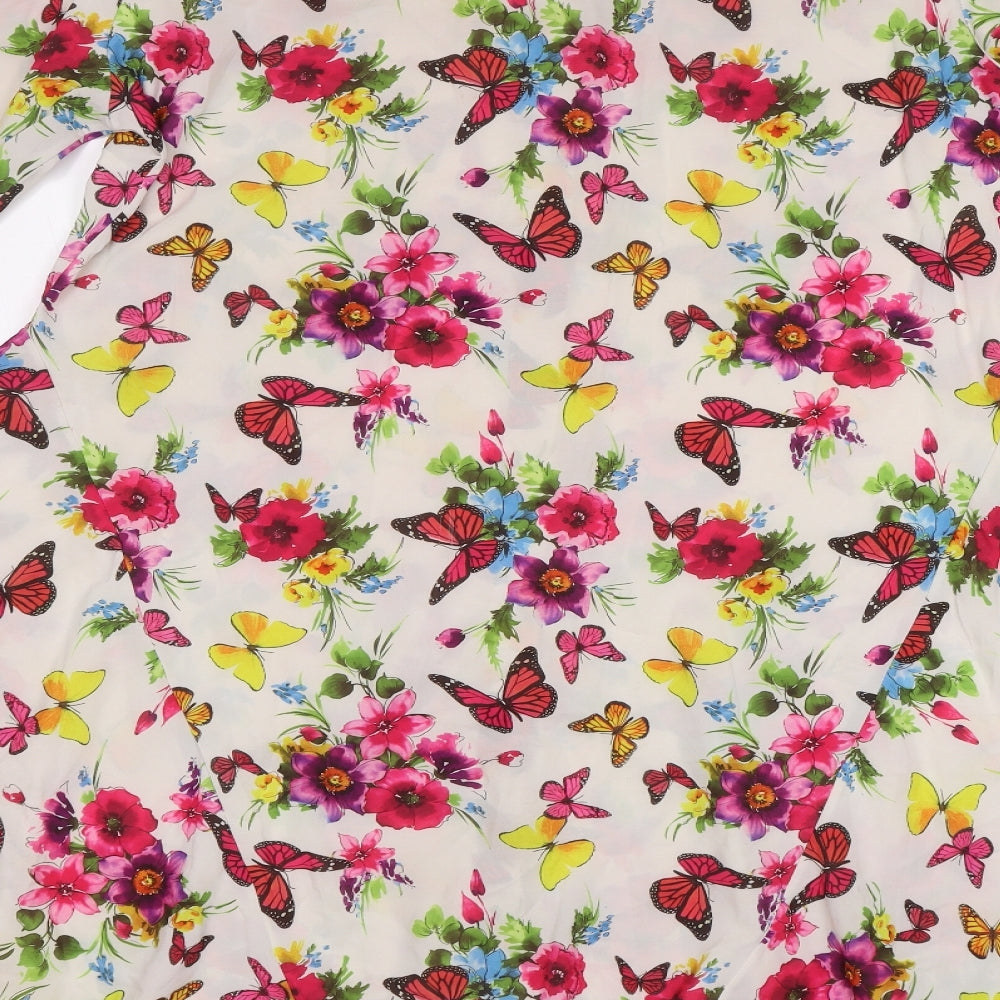 Urban Mist Womens Multicoloured Floral  Tunic Button-Up Size XL