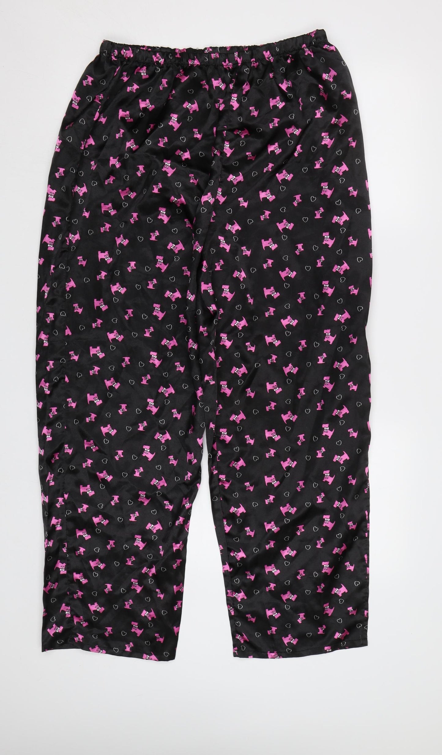 Preworn Womens Black Geometric   Pyjama Pants Size 14  - Dog Print