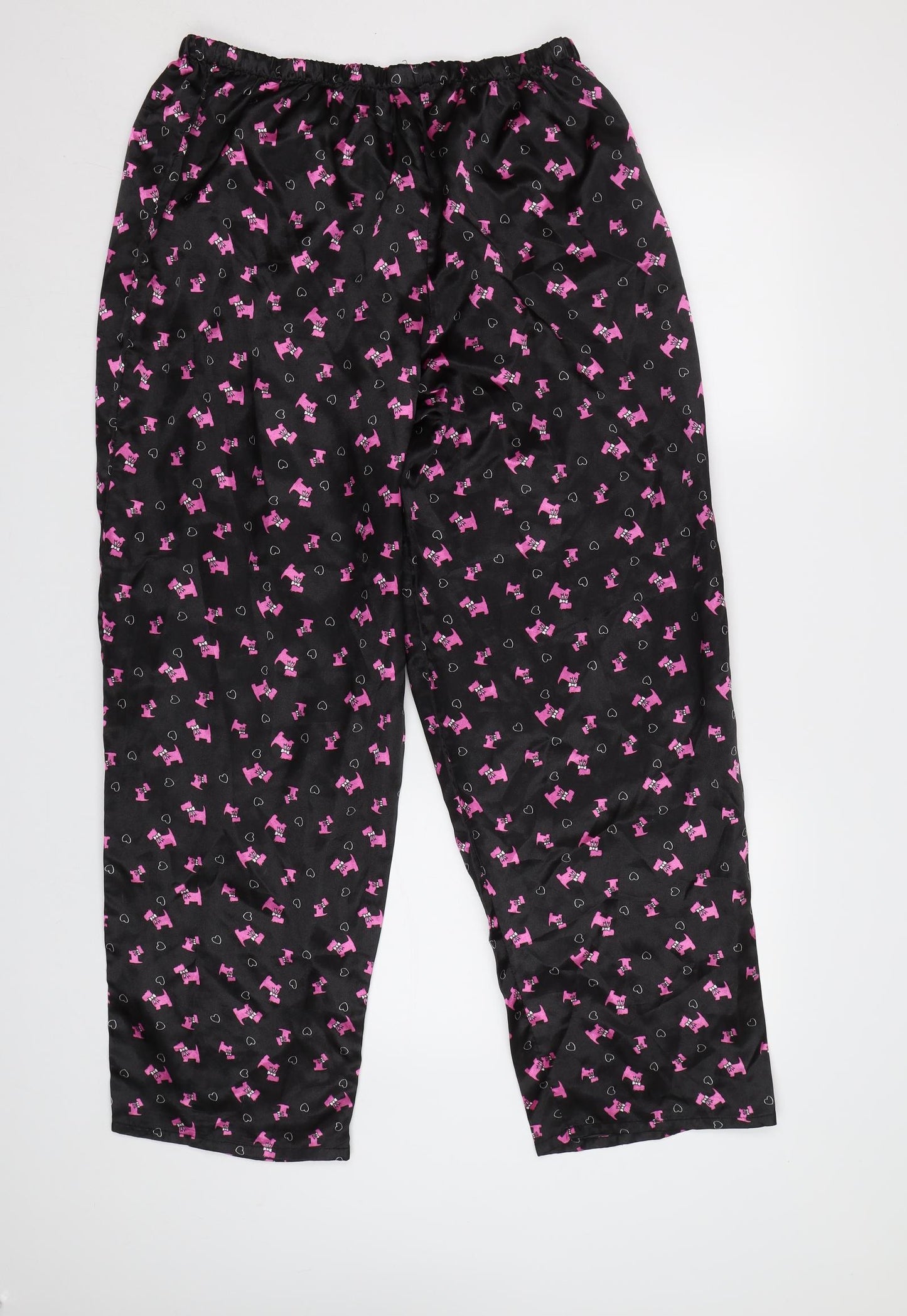 Preworn Womens Black Geometric   Pyjama Pants Size 14  - Dog Print