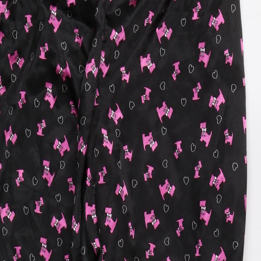 Preworn Womens Black Geometric   Pyjama Pants Size 14  - Dog Print