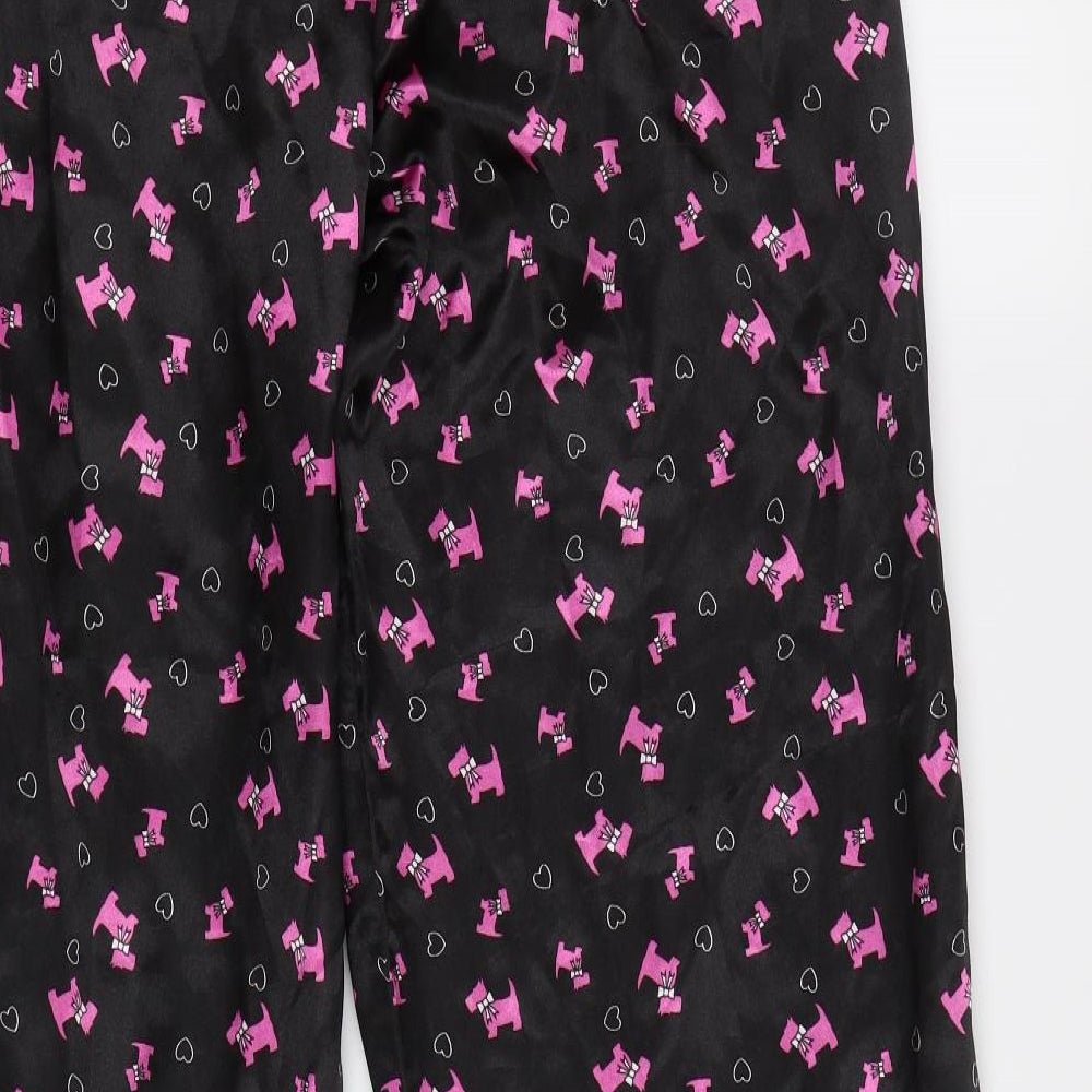 Preworn Womens Black Geometric   Pyjama Pants Size 14  - Dog Print