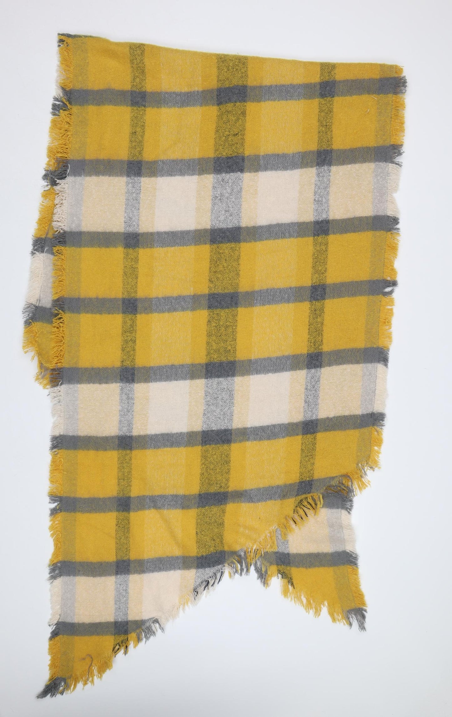 Preworn Womens Yellow Check   Shawl/Wrap