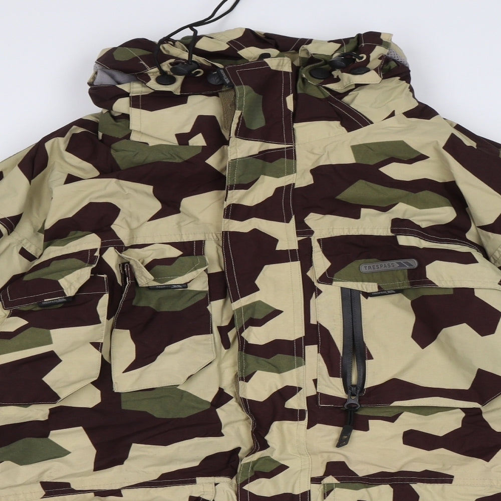 Tresspas Mens Beige Camouflage  Puffer Jacket Jacket Size M