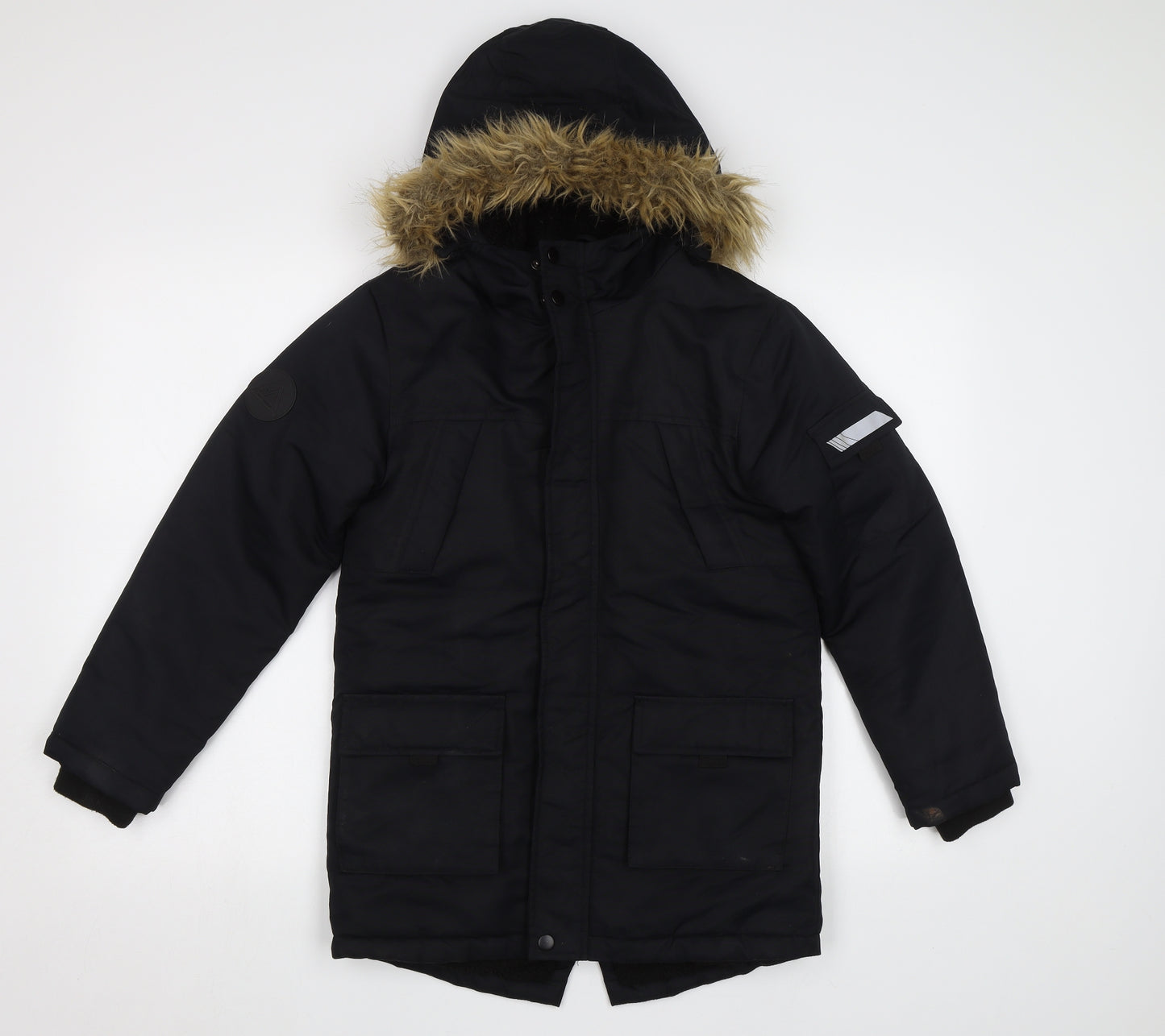 Primark Boys Black   Parka Jacket Size 11-12 Years