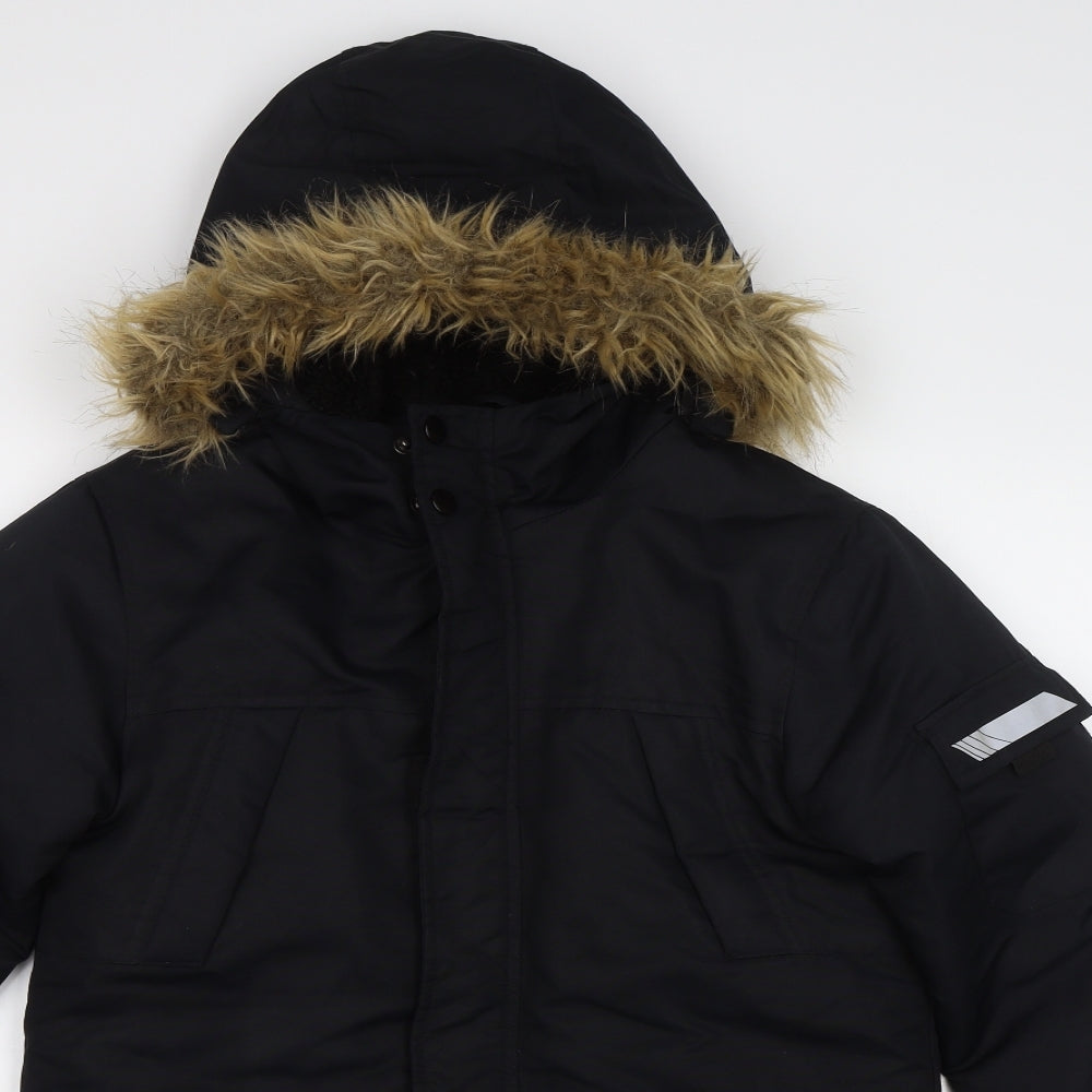 Primark Boys Black   Parka Jacket Size 11-12 Years