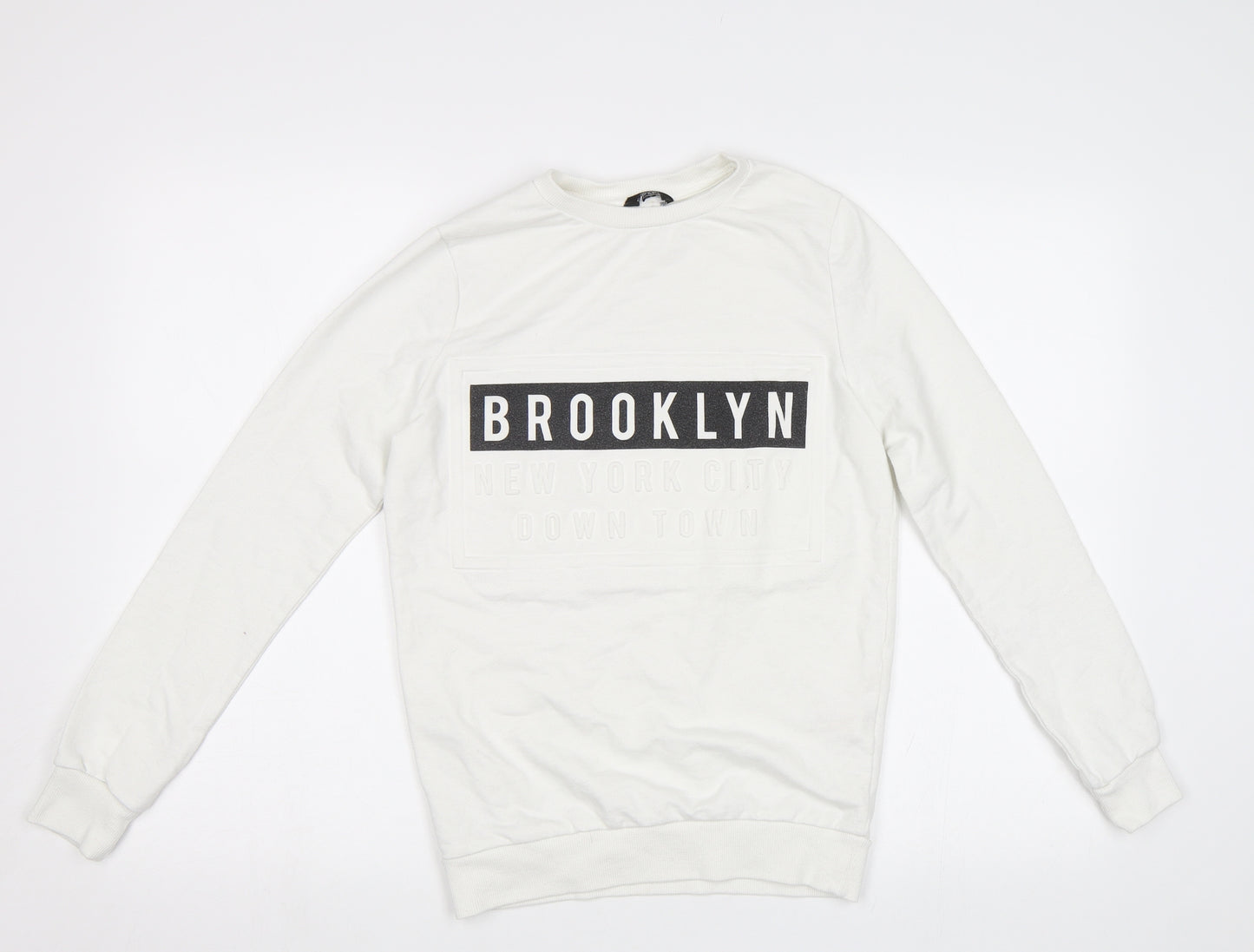 F&F Womens White   Pullover Sweatshirt Size 6