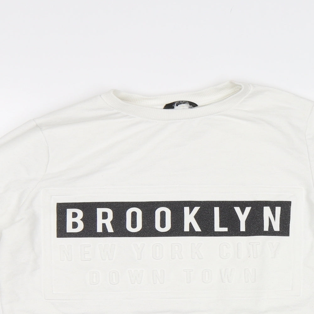 F&F Womens White   Pullover Sweatshirt Size 6