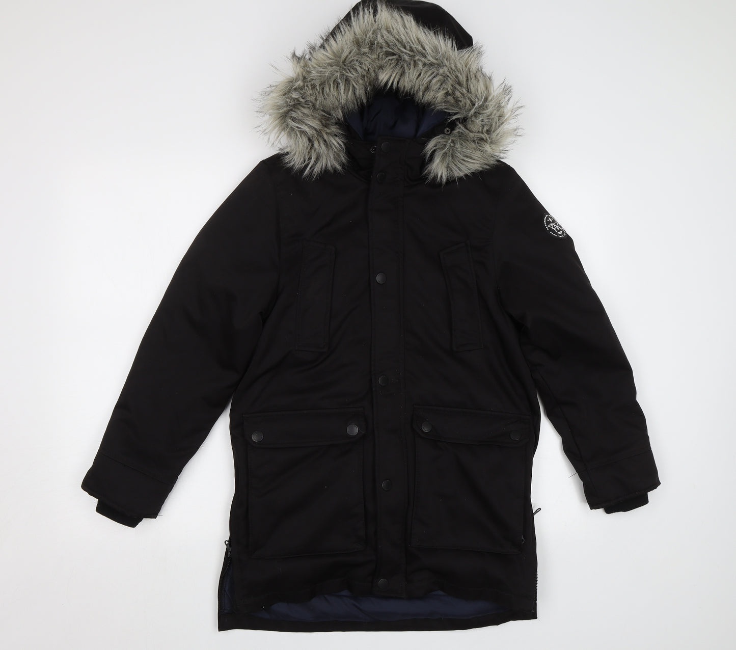 Zara Boys Black   Parka Jacket Size 10 Years