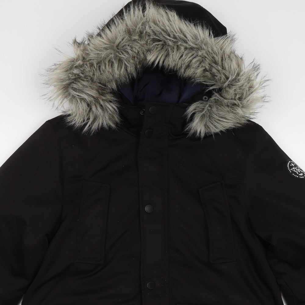 Zara Boys Black   Parka Jacket Size 10 Years