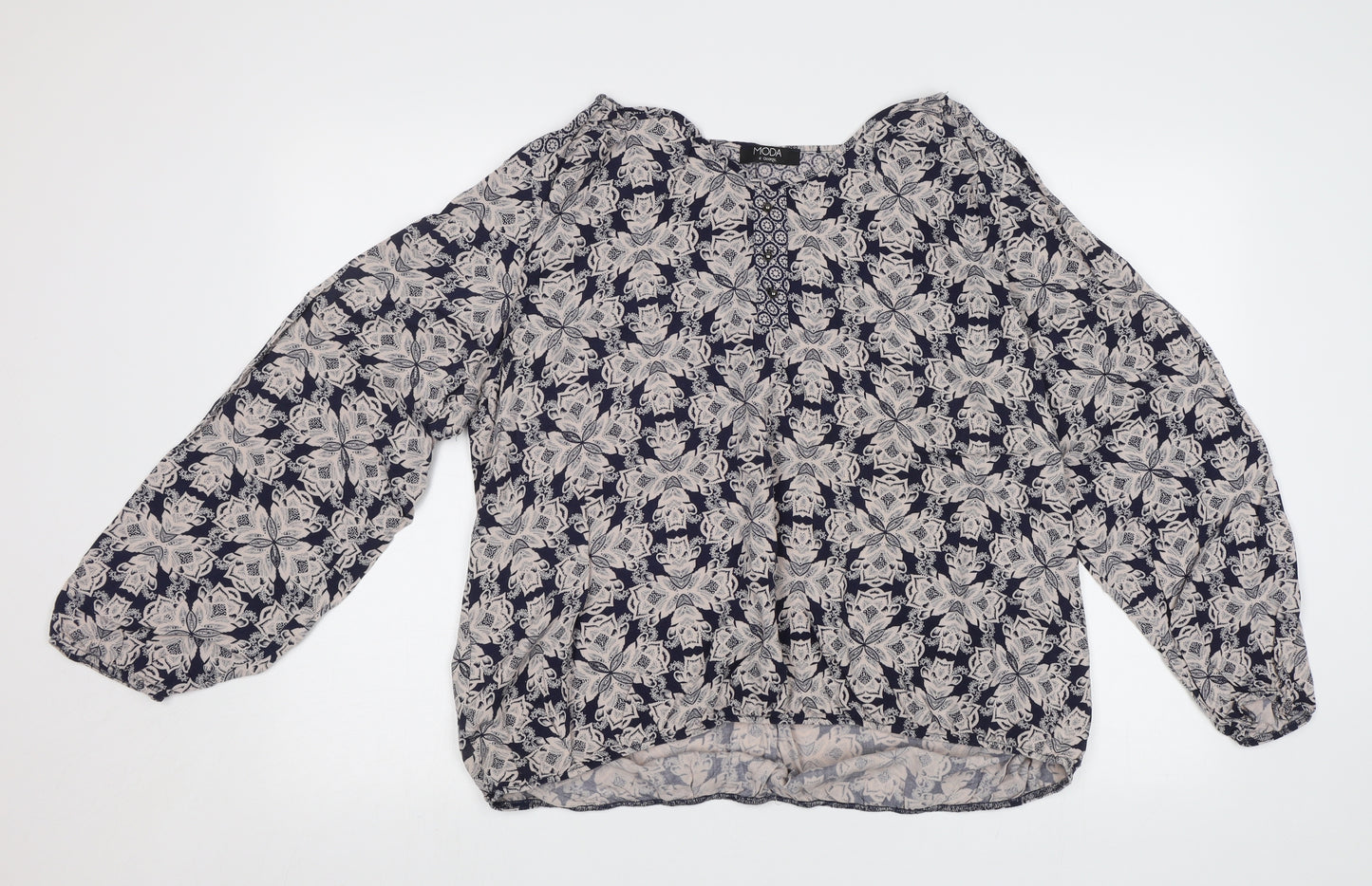 George Womens Blue Floral  Basic Blouse Size 20
