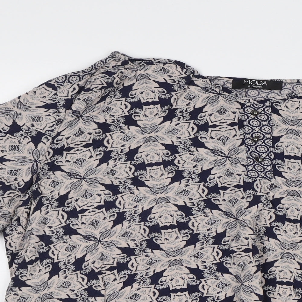 George Womens Blue Floral  Basic Blouse Size 20