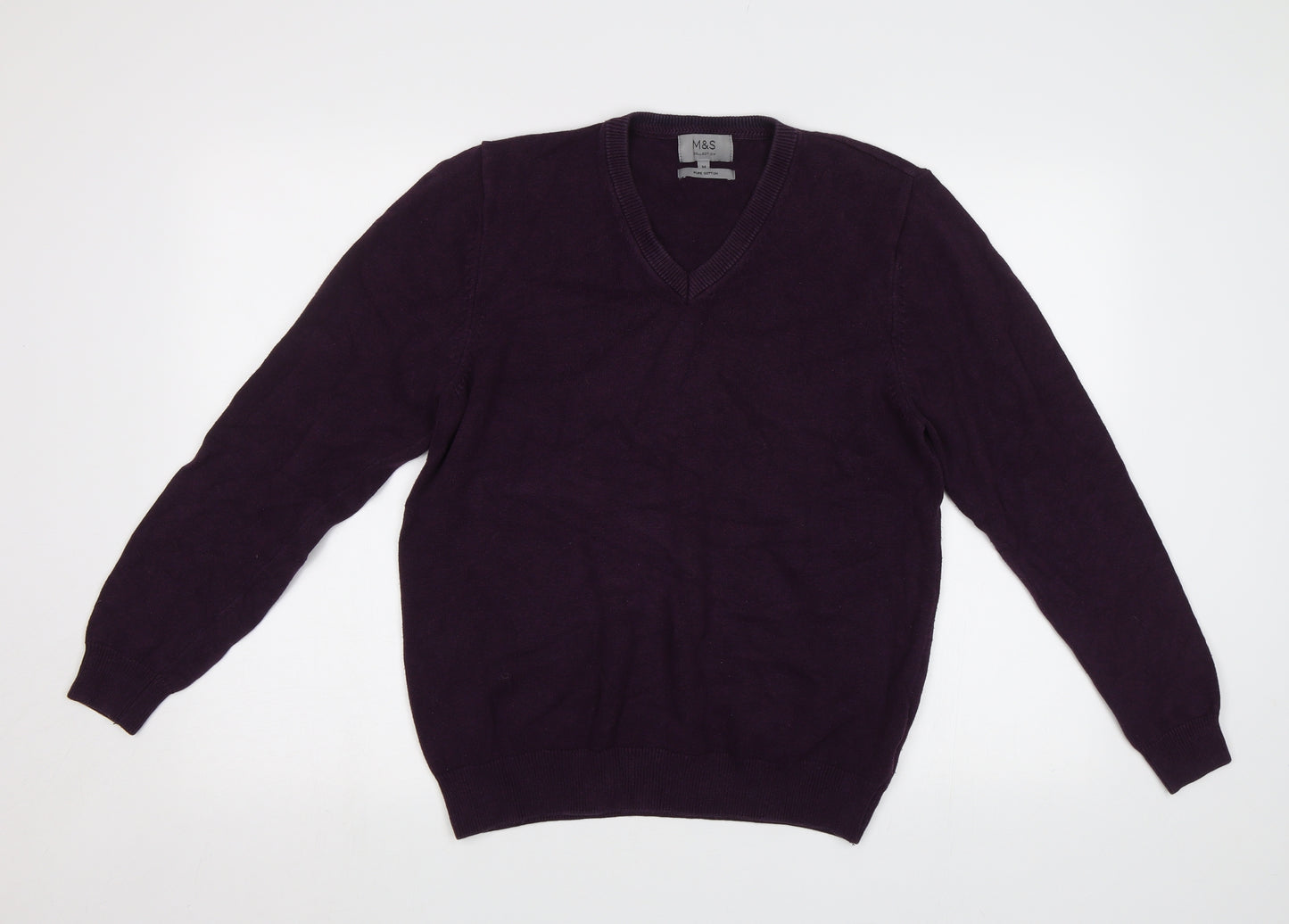 M&S Mens Purple   Pullover Jumper Size M