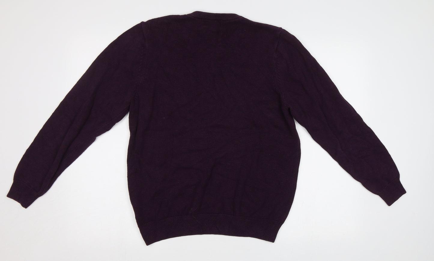 M&S Mens Purple   Pullover Jumper Size M