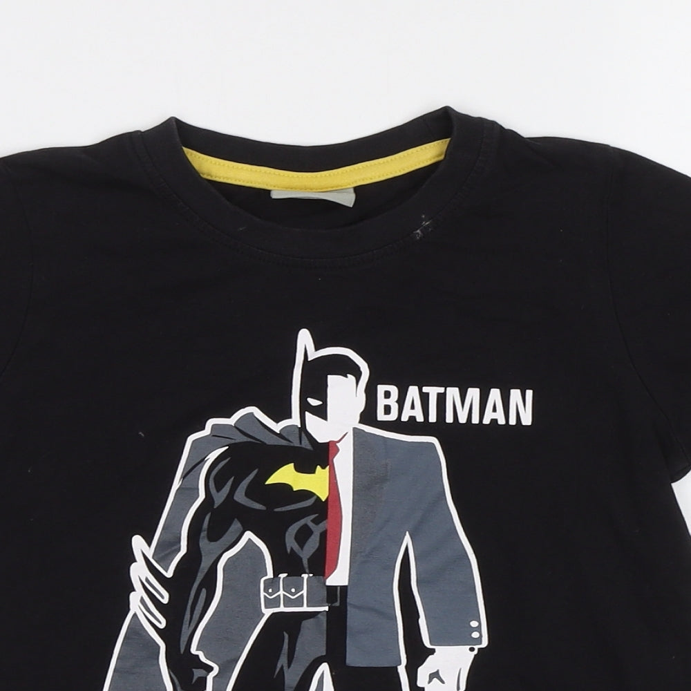 Batman Boys Black   Basic T-Shirt Size 6-7 Years  - Batman